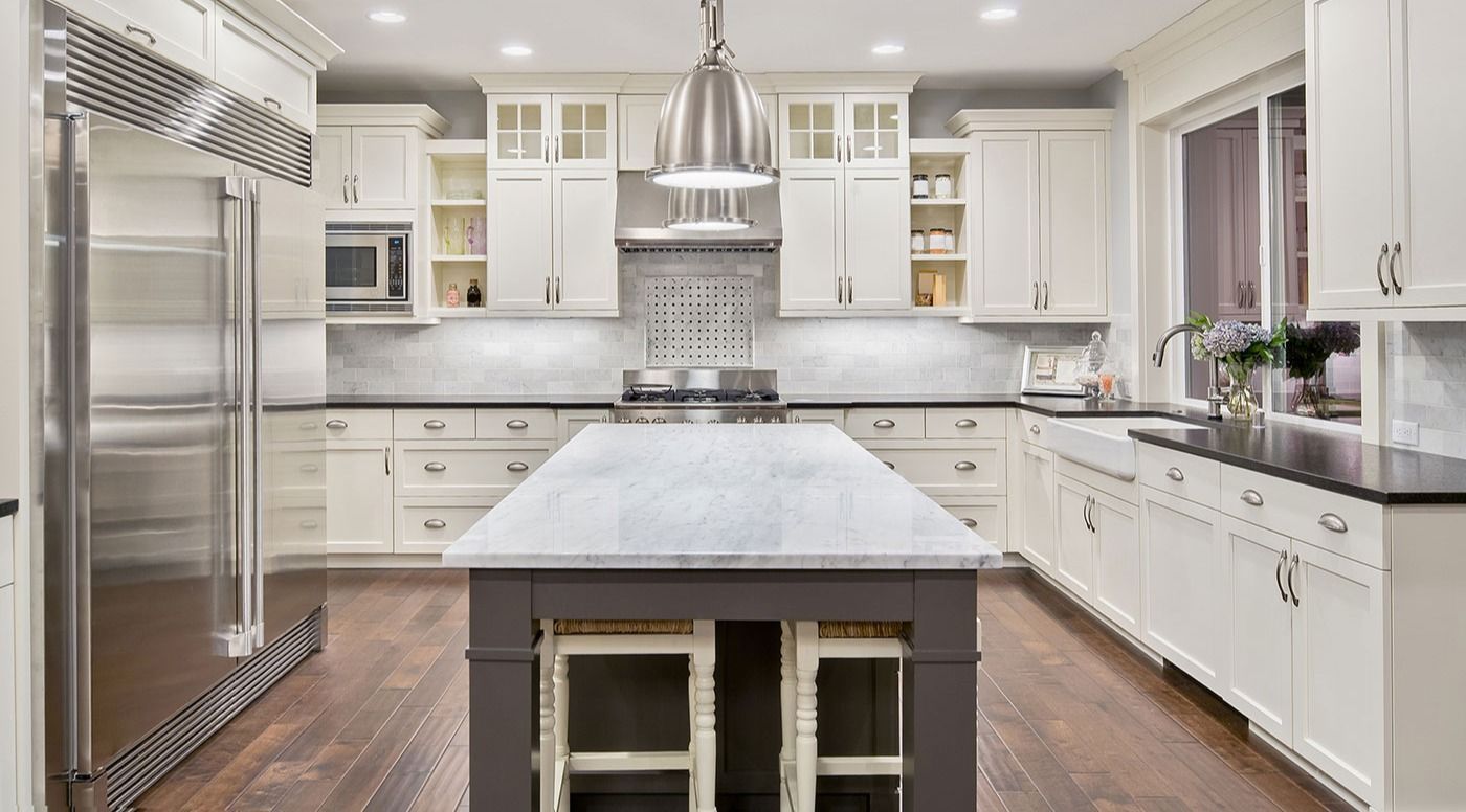 Kitchen with hardwood flooring