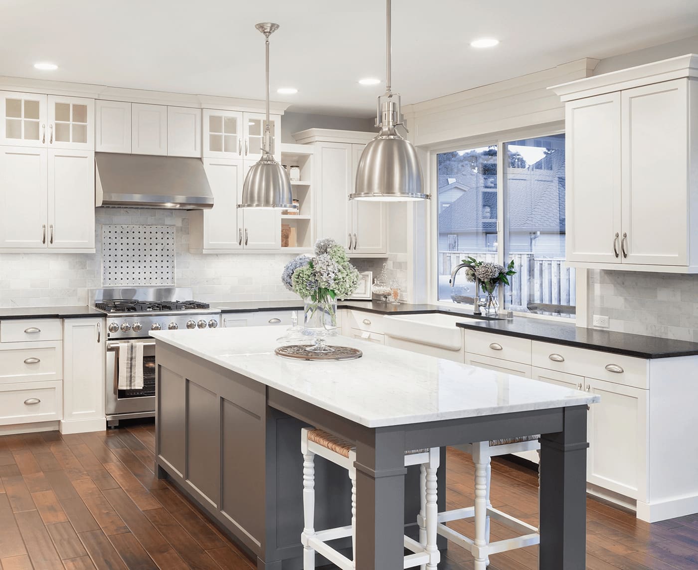 Kitchen with hardwood flooring