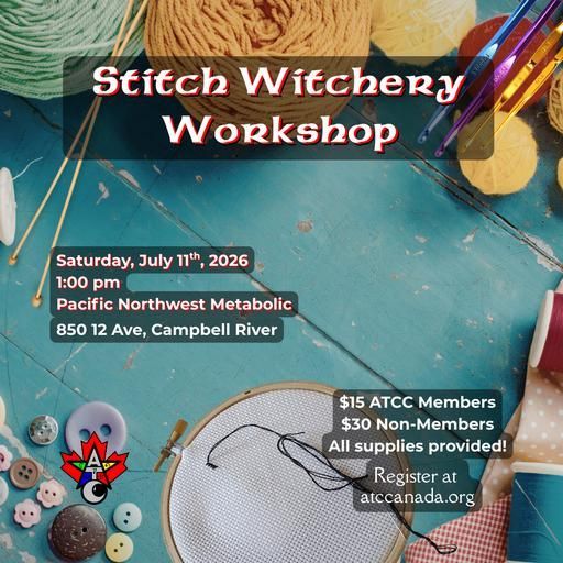 Stitch Witchery Workshop poster Saturday Jully 11, 2026 at 