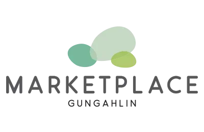 The logo for marketplace gunghlin is a green and white logo.
