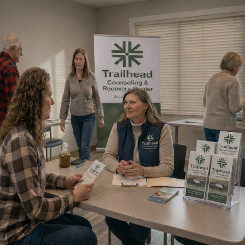 Trailhead Counseling Center staff speaking with a client about clinical supervision in Bozeman, MT