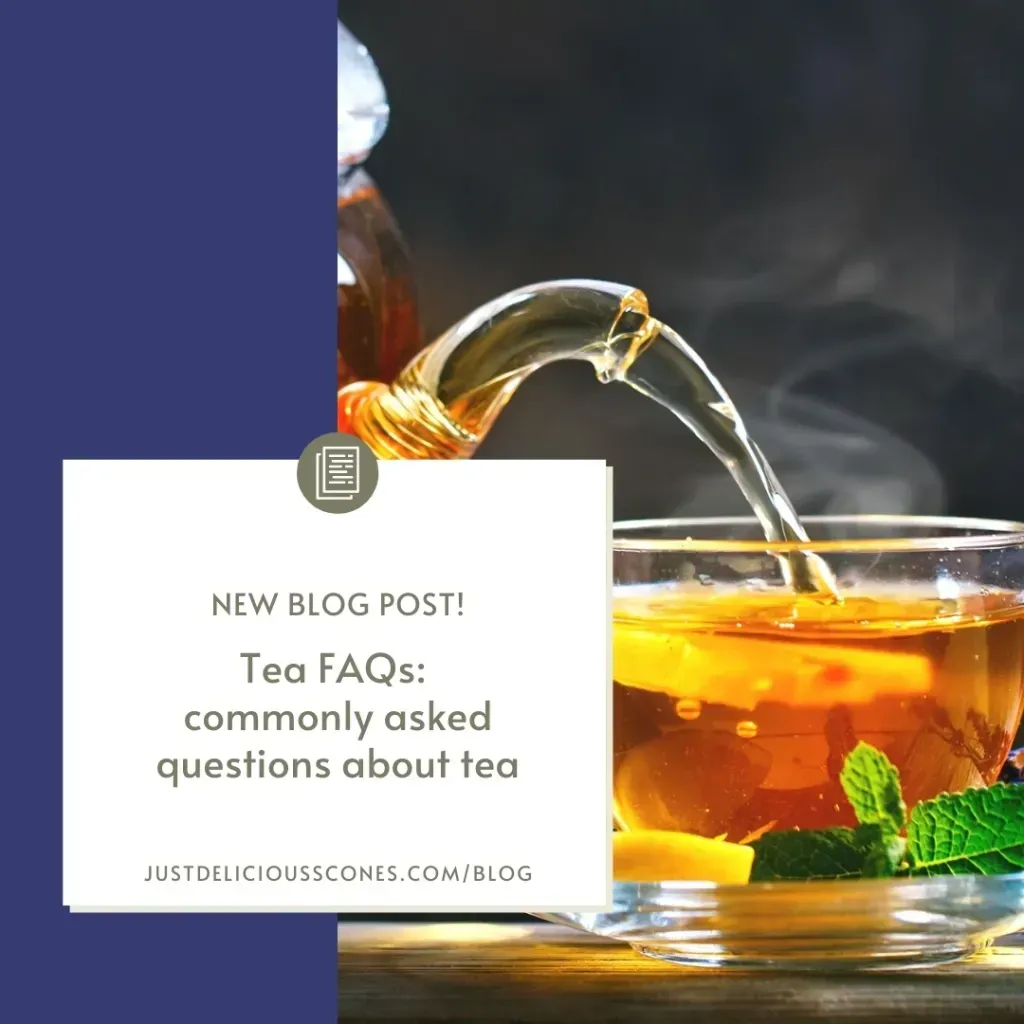 A cup of tea is being poured from a teapot into a glass.