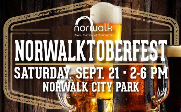 A poster for norwalk oktoberfest saturday sept 21 2-6 pm norwalk city park