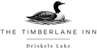 Timberlane Inn logo with a black loon above text, “The Timberlane Inn” and “Driskels Lake”