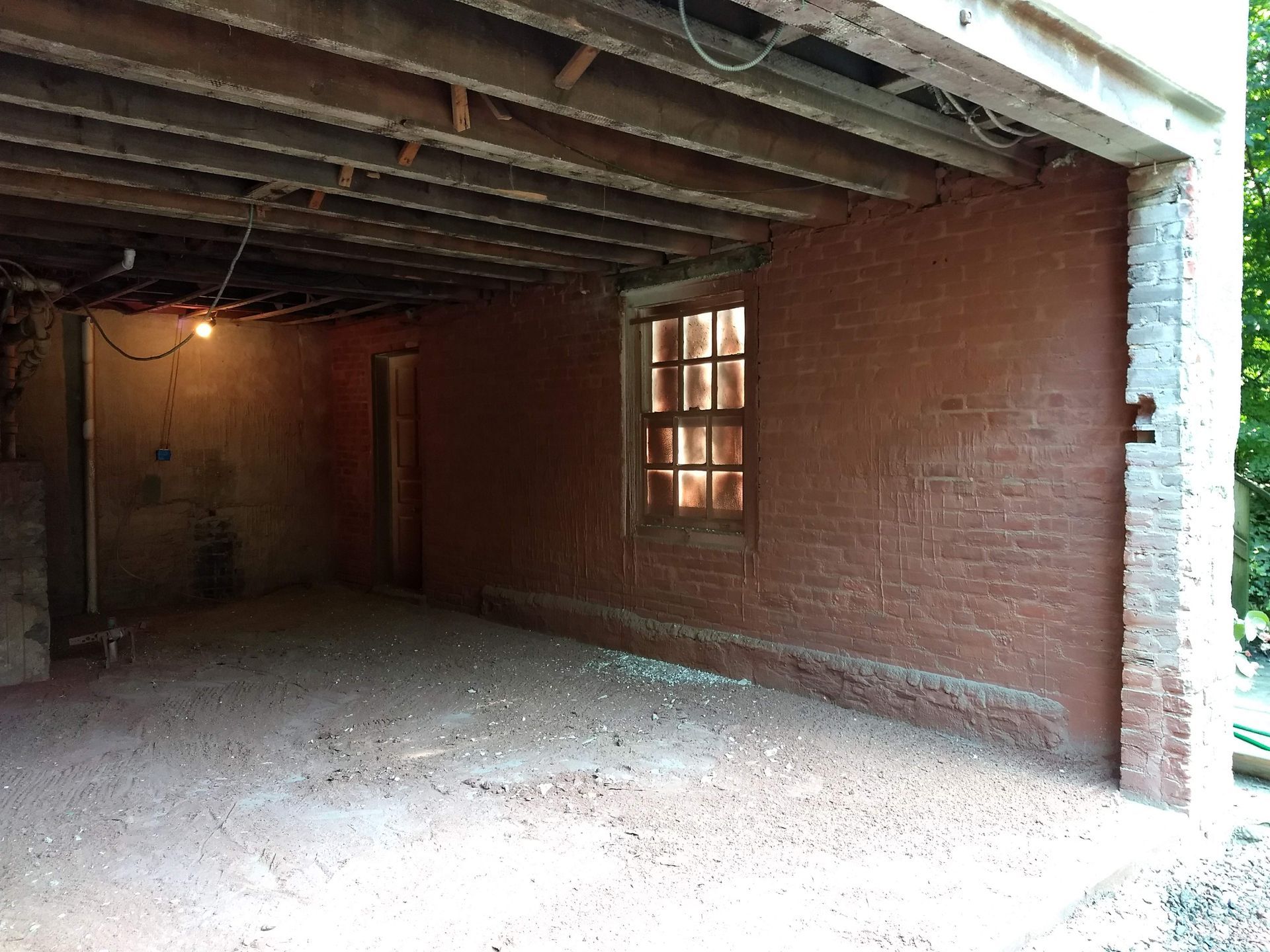 After blasting paint from brick in Philadelphia