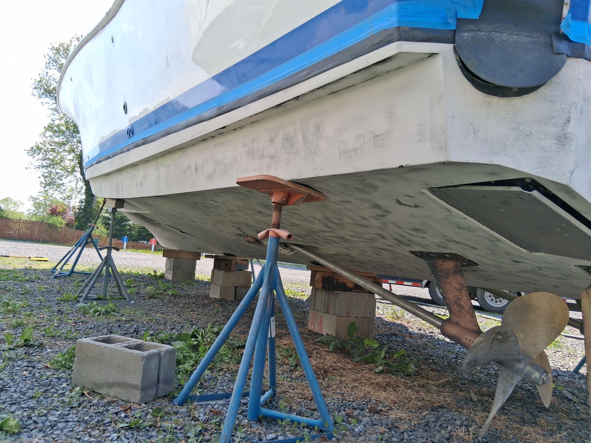 After bottom paint removal from boat in Philadelphia Pa