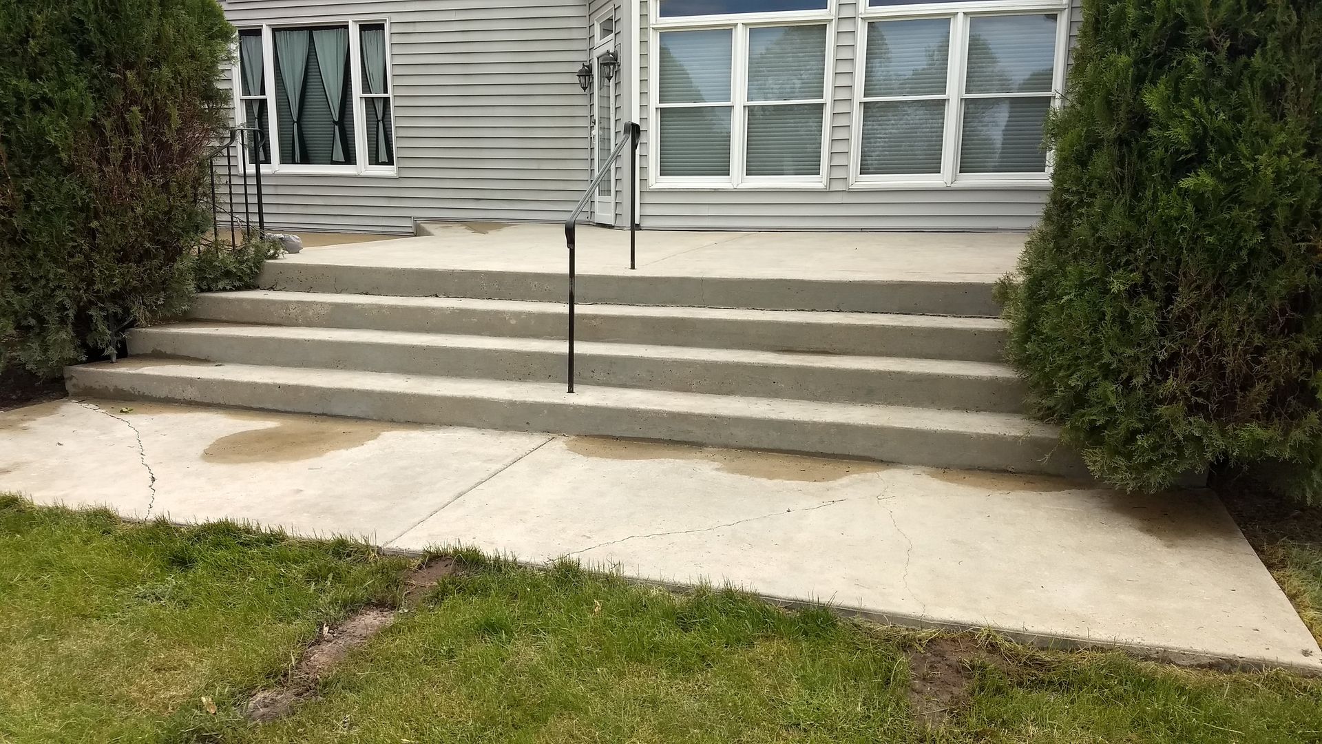 After concrete patio paint removal blasting in New Hope Pa