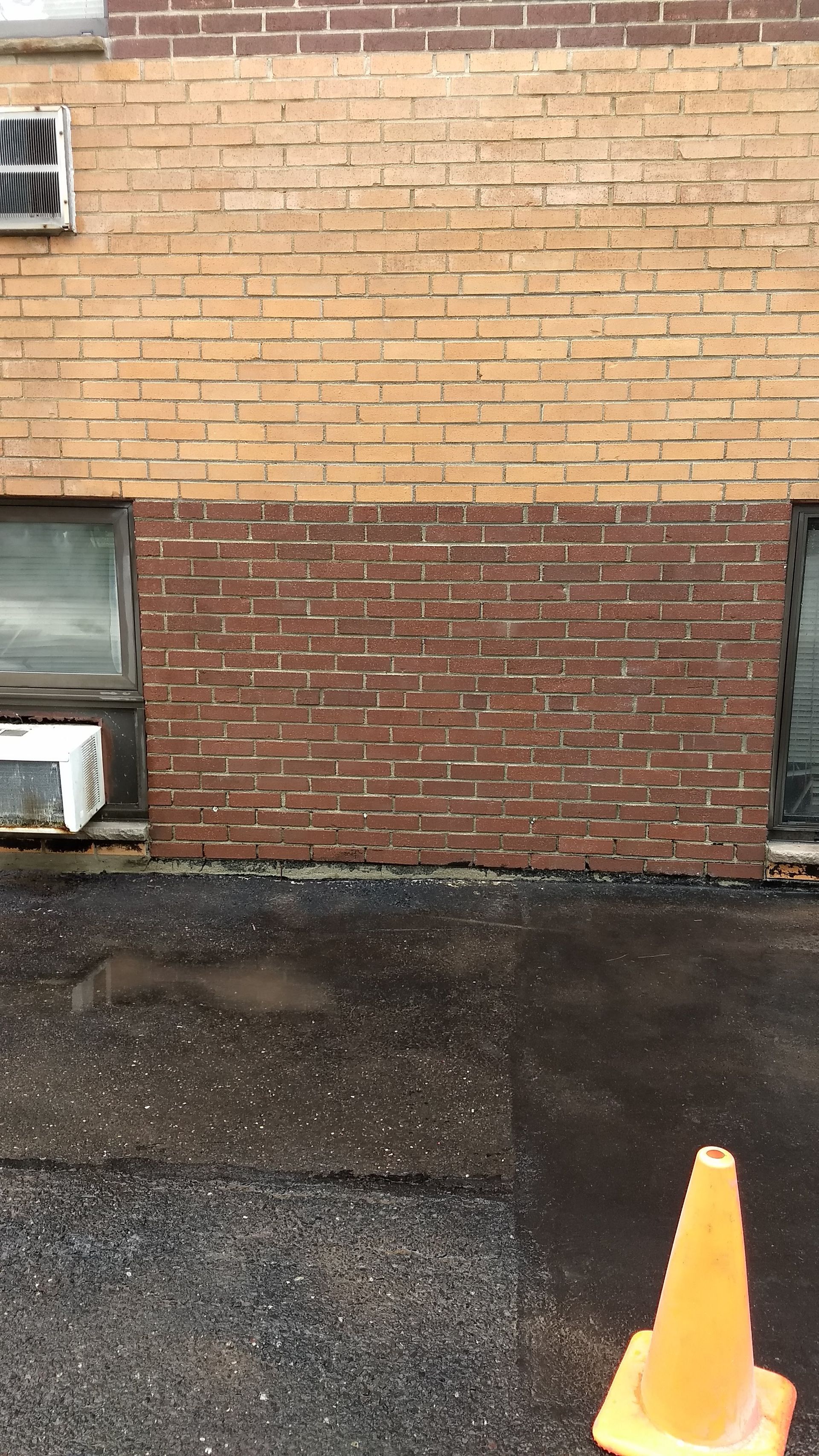After graffiti paint removal from brick in Trenton NJ.