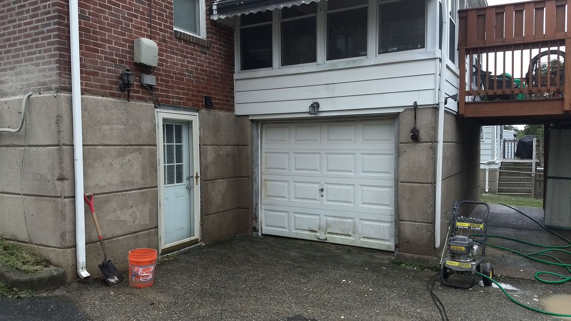 After paint removal from concrete foundation in King of Prussia Pa