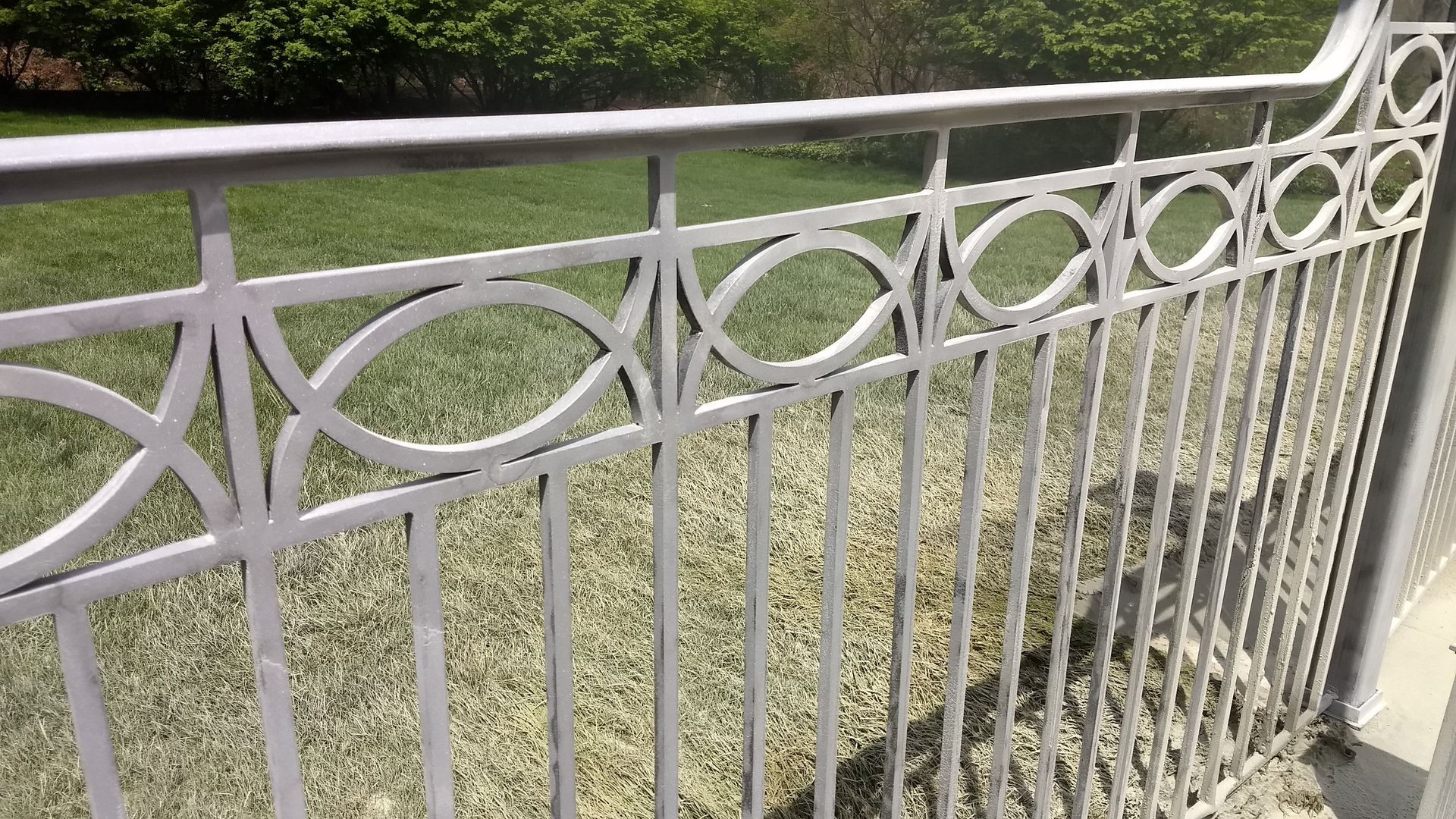 After paint removal from steel fence in Paoli Pa