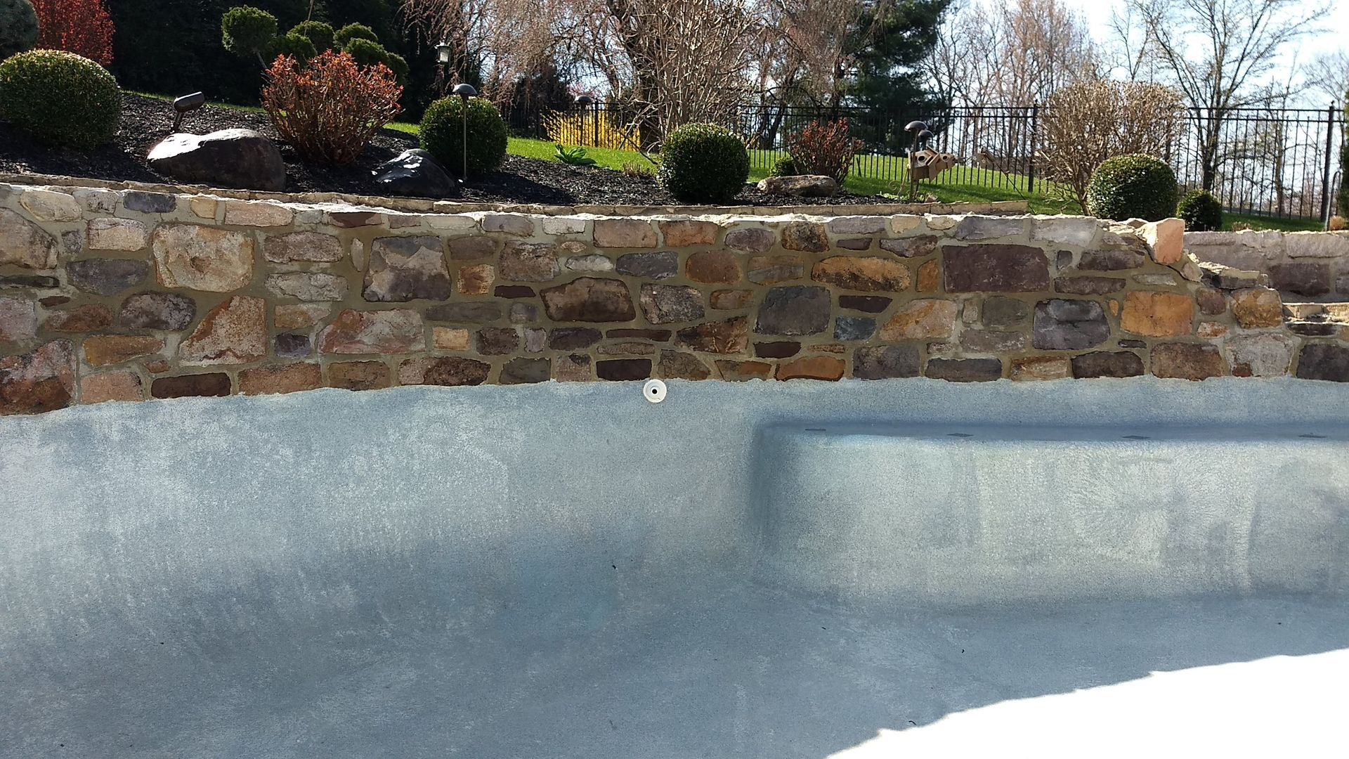 After pool stone calcium removal in Newtown Pa