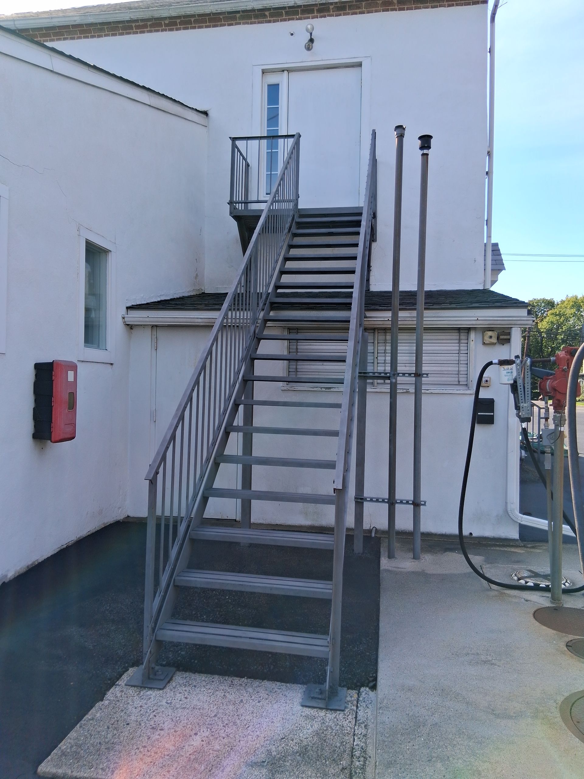 After sandblasting fire escape stairs in New Hope Pa