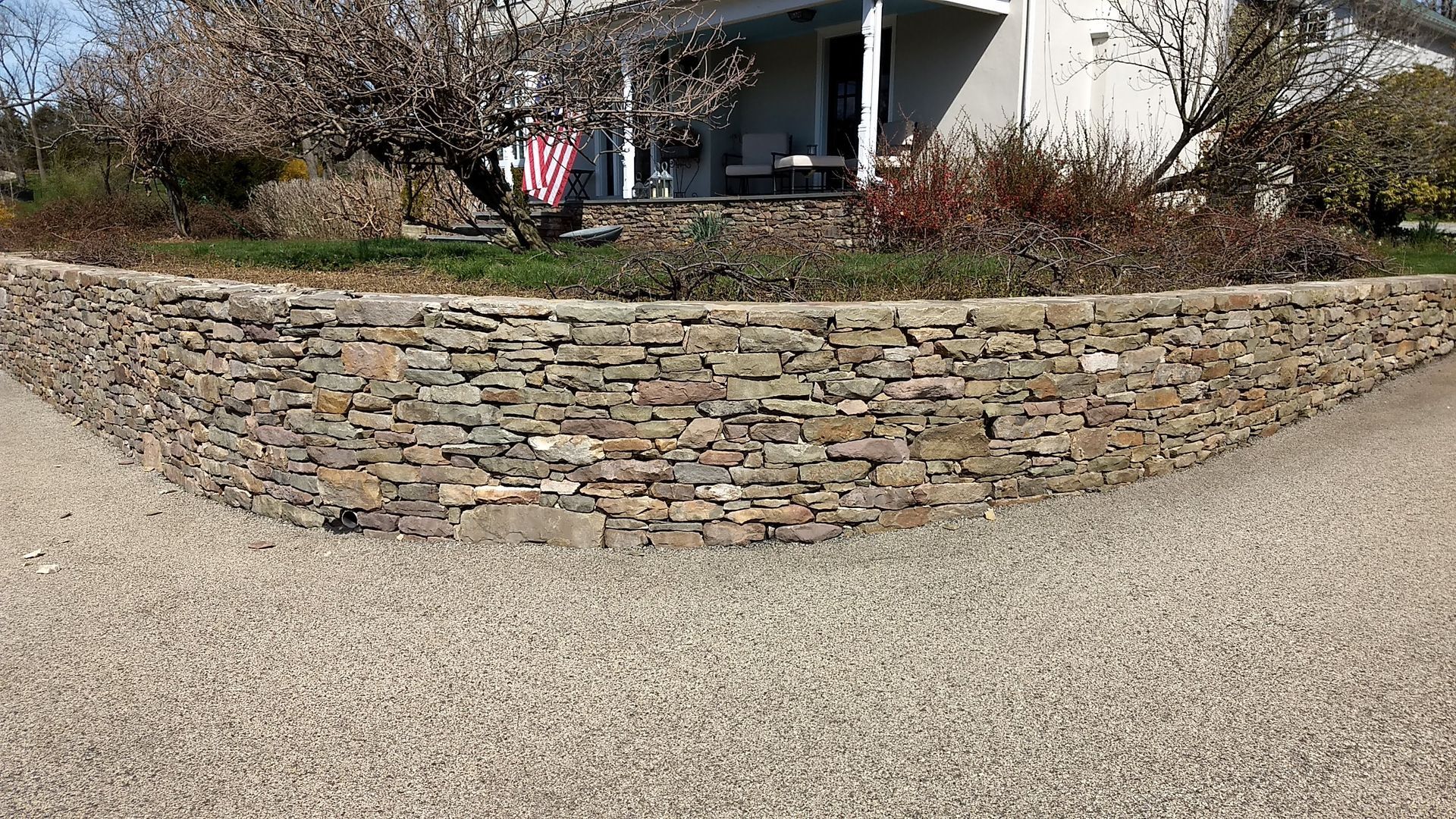 After stone wall cleaning and surfacerestoration in New Hope Pa