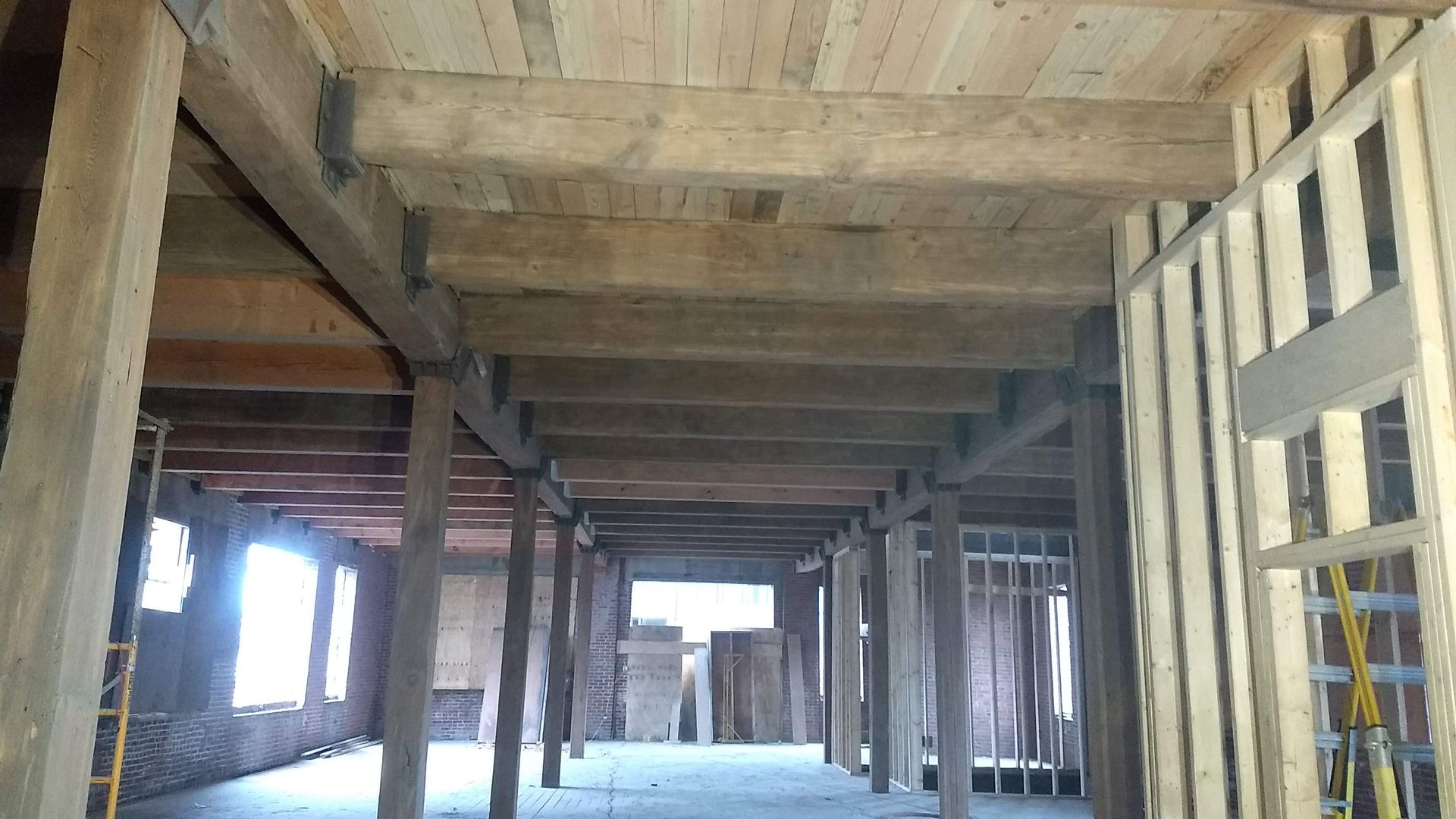 After wood timber framing restoration blasting in Philadelphia Pa