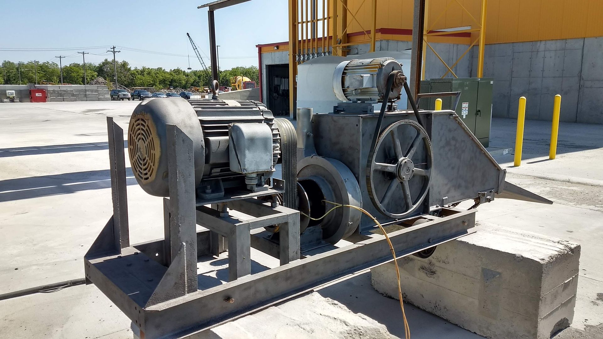 Before industrial equipment paint blasting in Bristol Pa