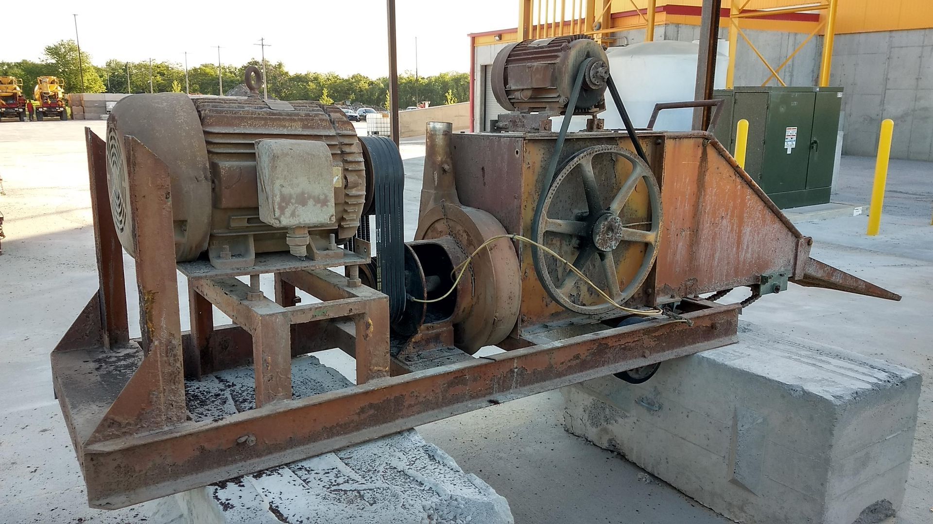 Before industrial equipment paint blasting in Philadelphia Pa