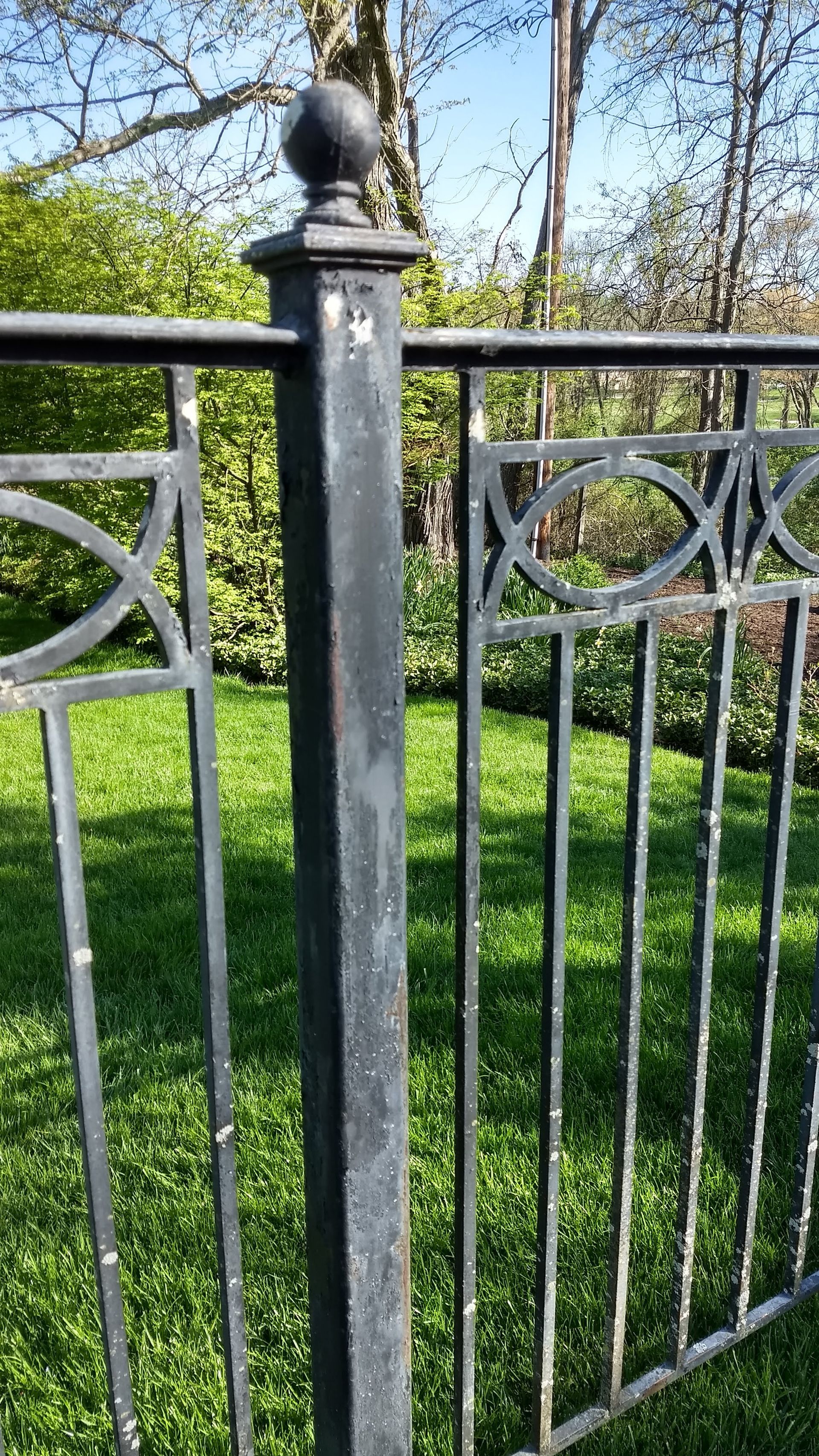 Before paint stripping steel fence in Paoli Pa