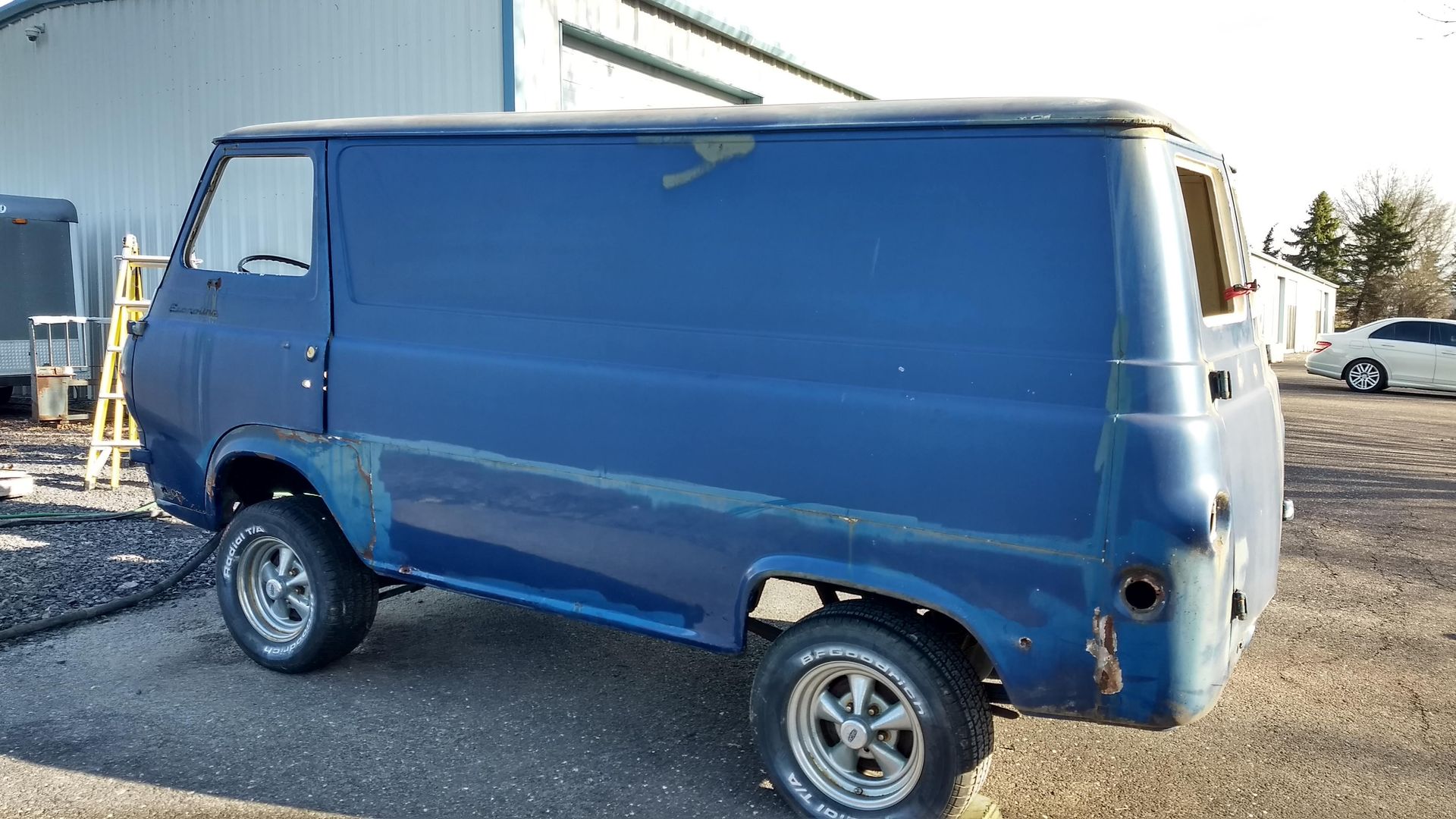 Before pic of Automotive sandblasting in Newtown Pa