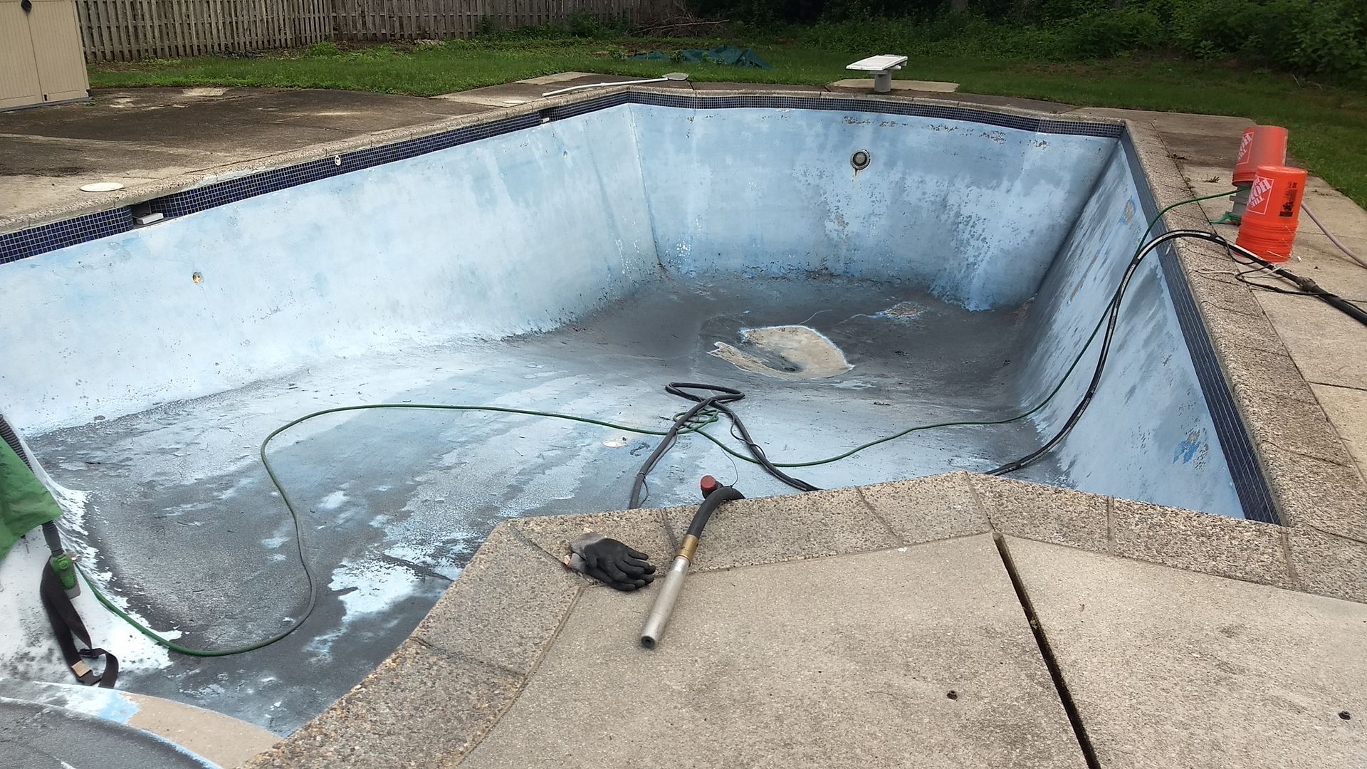Before pool sandblasting service in Mount Laurel NJ