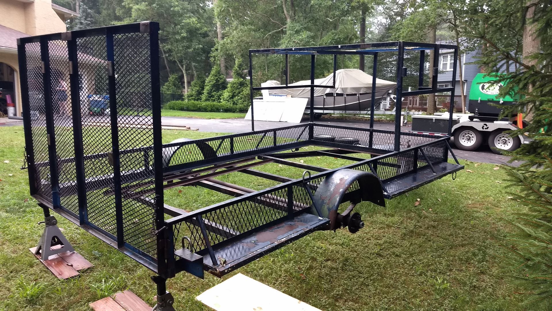 Before steel trailer paint removal in Lansdale Pa
