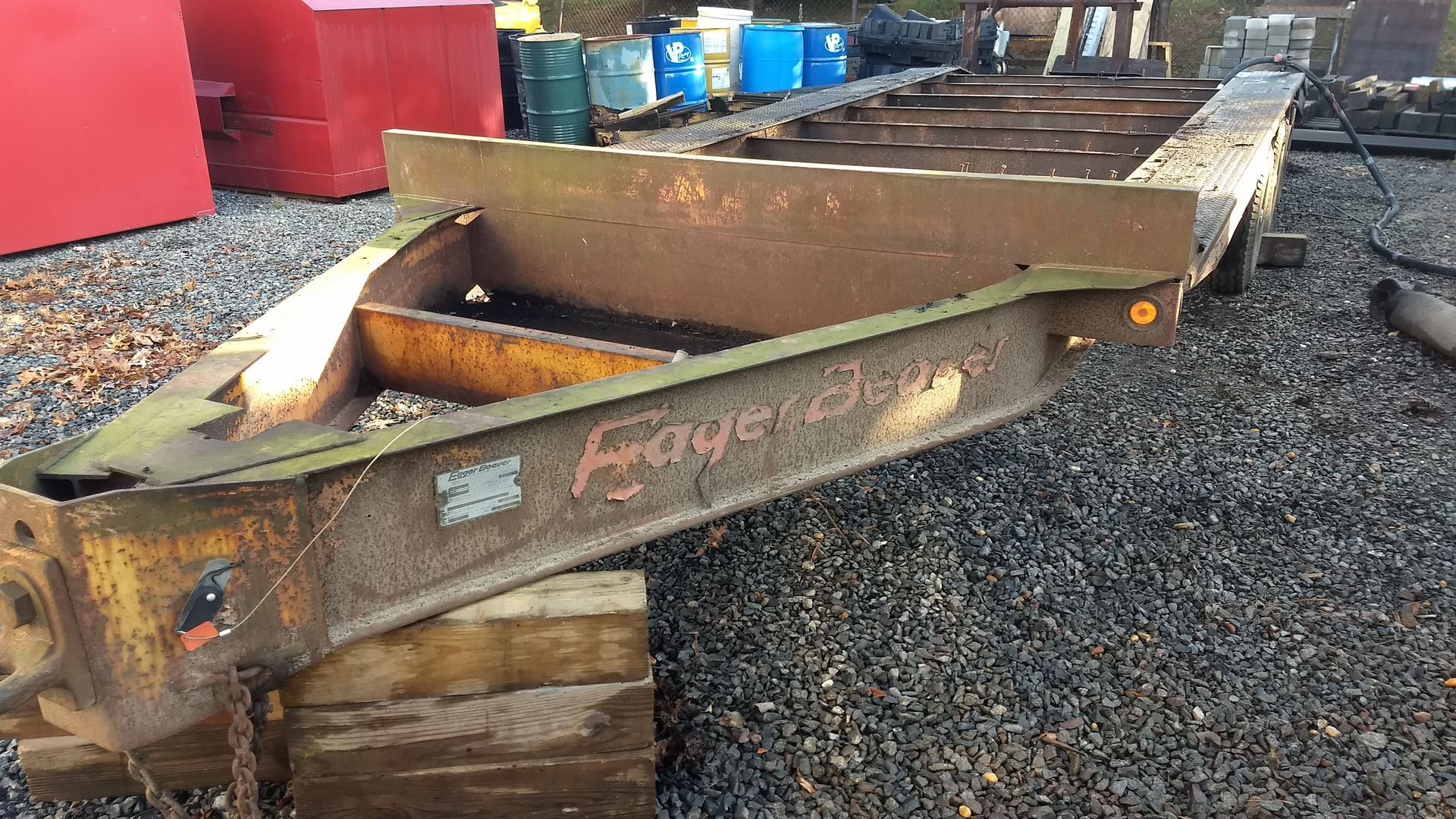 Before trailer sandblasting in Trenton NJ