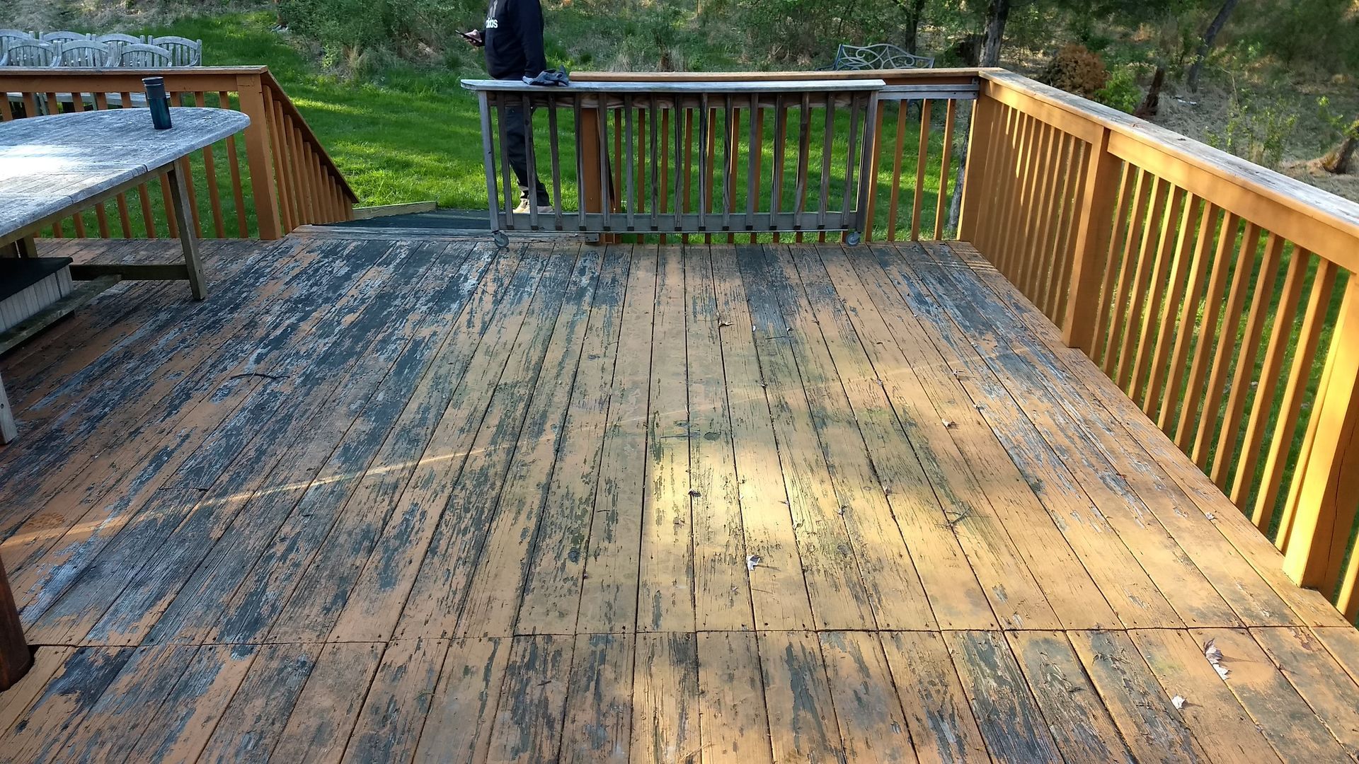 Before wood deck paint and stain removal in Yardley Pa