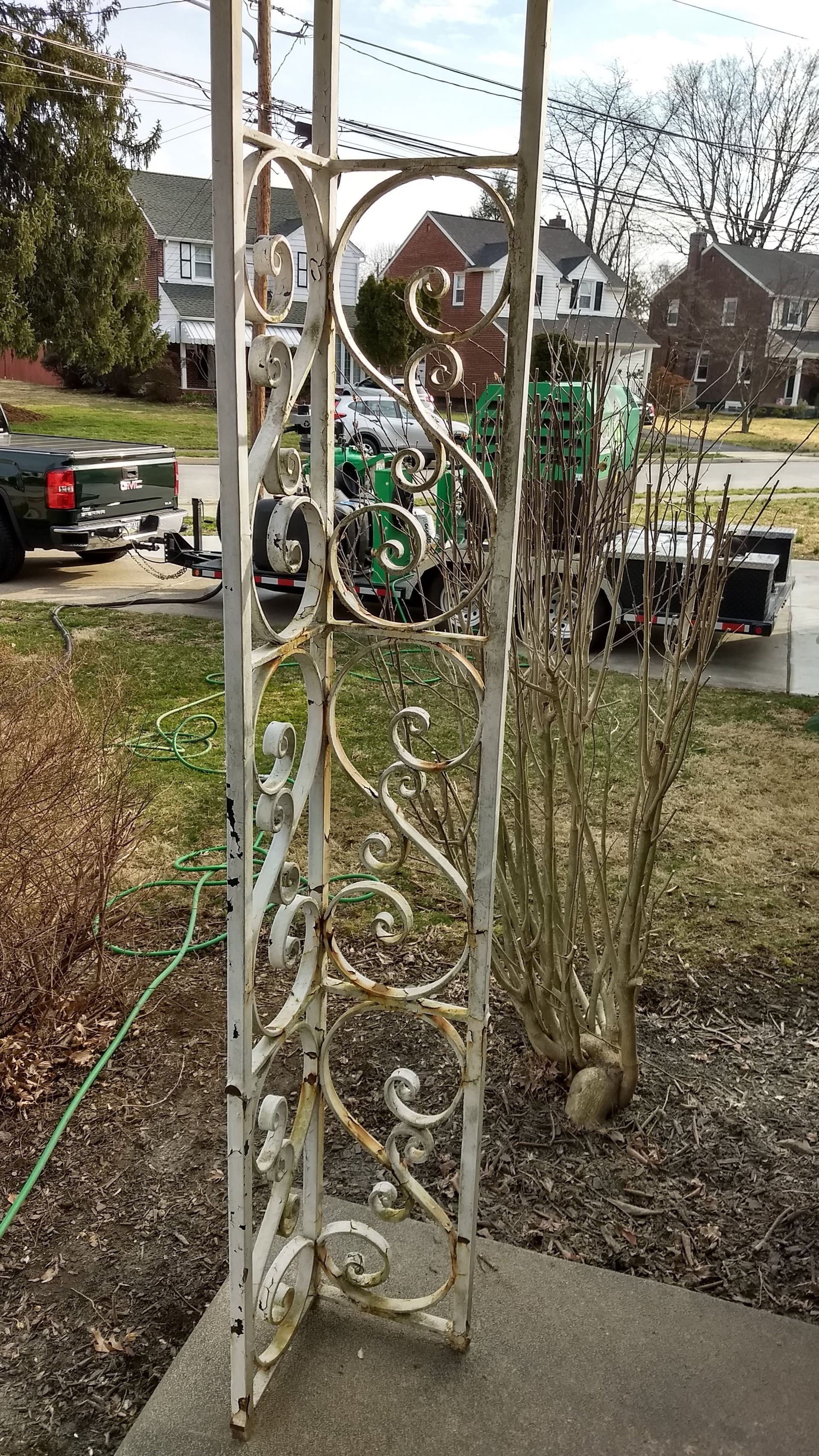 Before wrought iron rust and paint removal in Philadelphia
