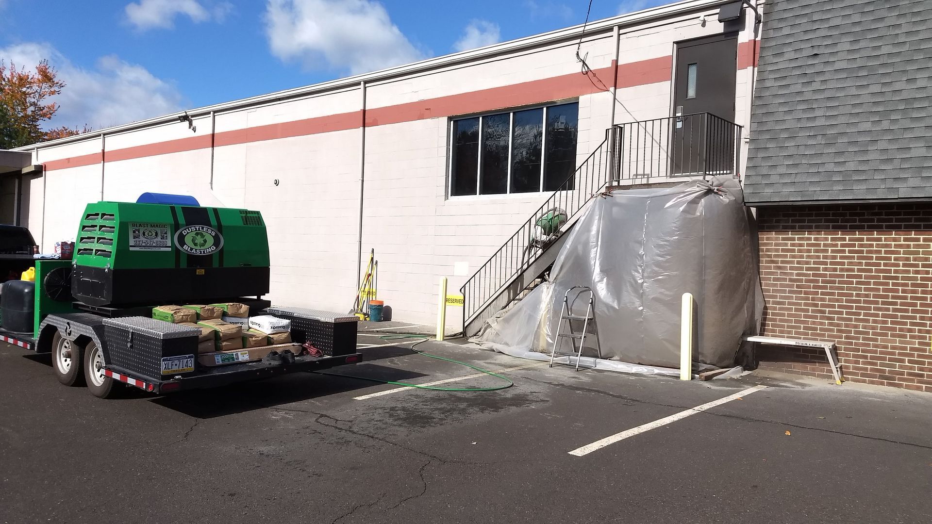 Paint and rust removal from fire escape in Trevose Pa