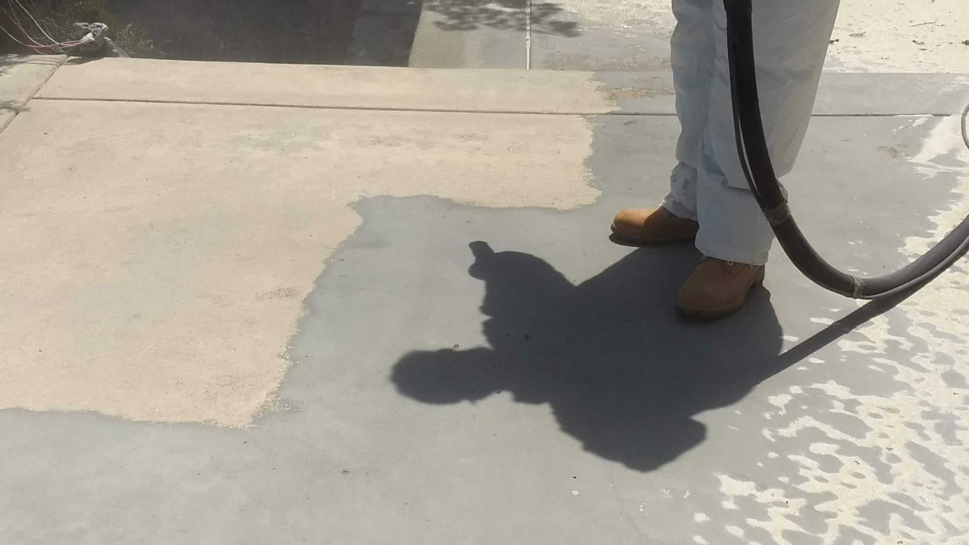 Paint removal from concrete in Bucks County Pa