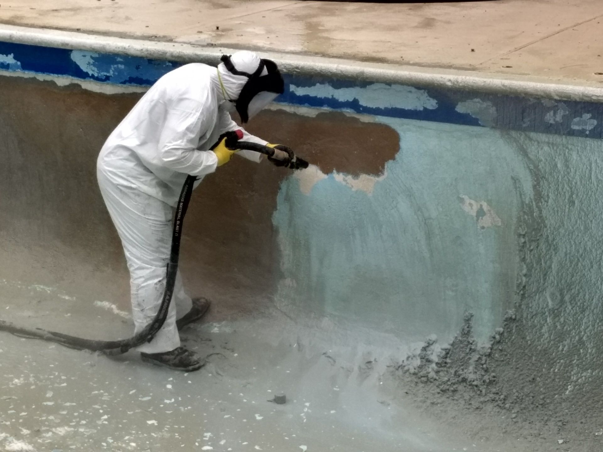 Pool sandblasting in Bucks County Pa