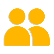 Three orange chevron arrows pointing right on a white background
