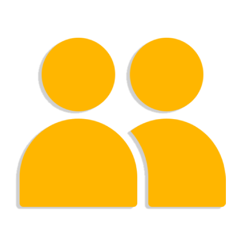 Three orange chevron arrows pointing right on a white background