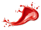 Red liquid splash isolated on white background