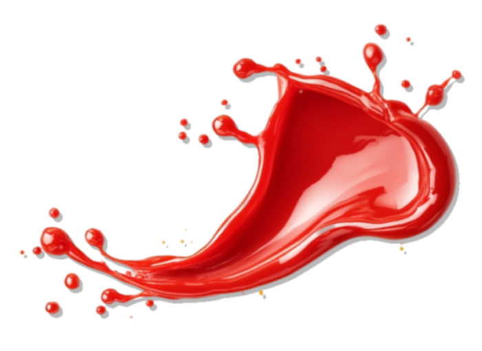 Red liquid splash isolated on white background