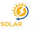 Logo dell'azienda Solar: sole giallo con contorno blu, un fulmine e una spina. La scritta