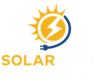 Logo dell'azienda Solar: sole giallo con contorno blu, un fulmine e una spina. La scritta