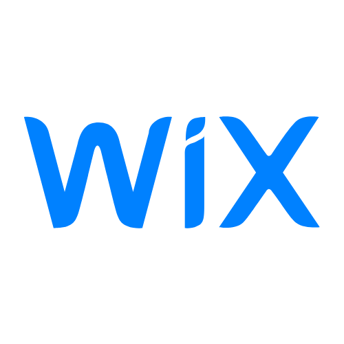 A blue wix logo on a white background