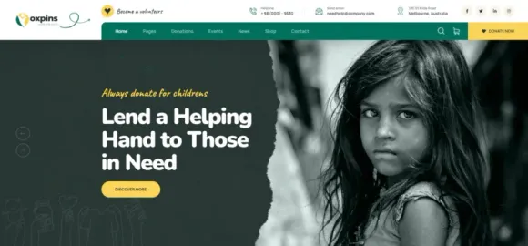 Website banner with a child and text: 