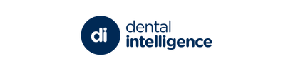 Dental Intelligence logo with blue circle and white “di” text beside black and blue wordmark