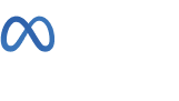 Blue Meta logo on a white background