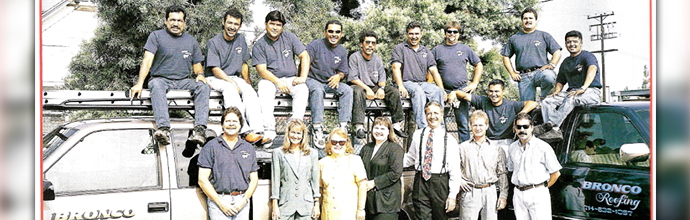 Bronco Roofing Staff And Worker — Orange, CA — Bronco Roofing Bronco Roofing Staff And Worker — Orange, CA — Bronco Roofing