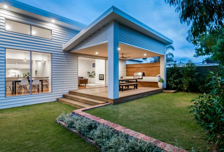 Night View Outside Alfresco — Adelaide, SA — Coastal Living by Design