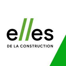 Logo : « elles » en noir, avec deux lignes vertes parallèles. En dessous, on peut lire « DE LA CONSTRUCTION ».