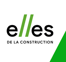 Logo : « elles » en noir, avec deux lignes vertes parallèles. En dessous, on peut lire « DE LA CONSTRUCTION ».