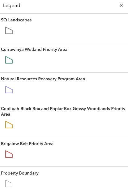 Map legend listing conservation areas and property boundaries with colored symbols.