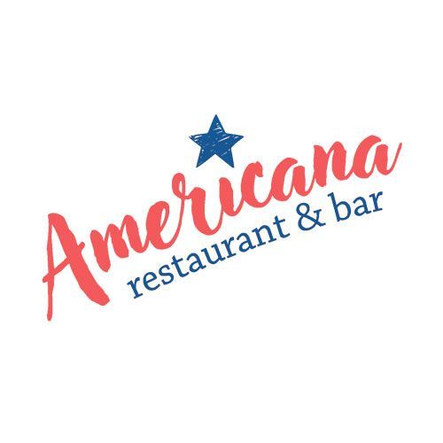 Americana restaurant logo: Red script 