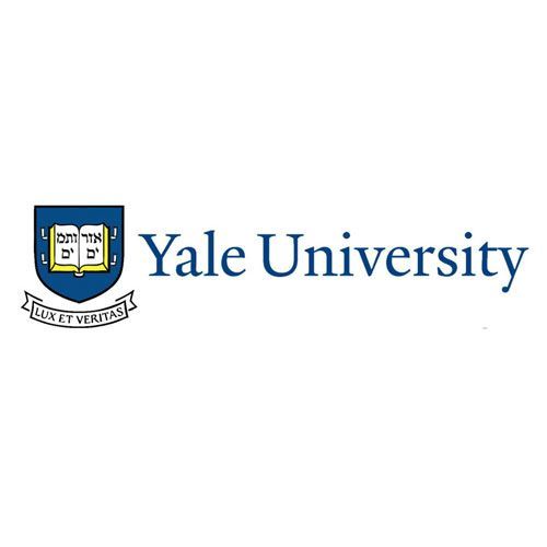 Yale University logo with shield, text, and motto.