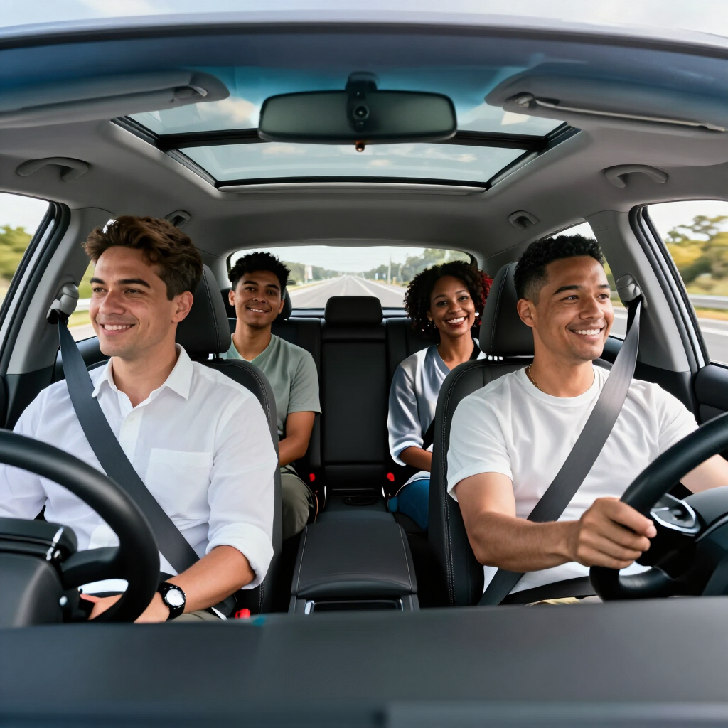 Pasajeros en un Hyundai Elantra
