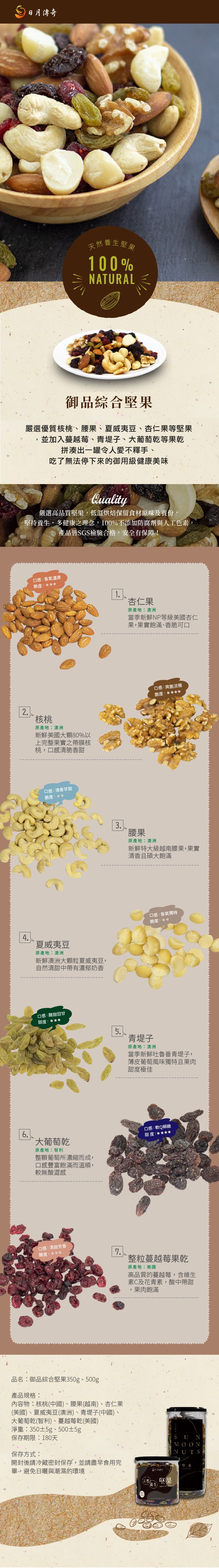 【日月傳奇】御品綜合堅果350G 罐裝 (原味堅果)