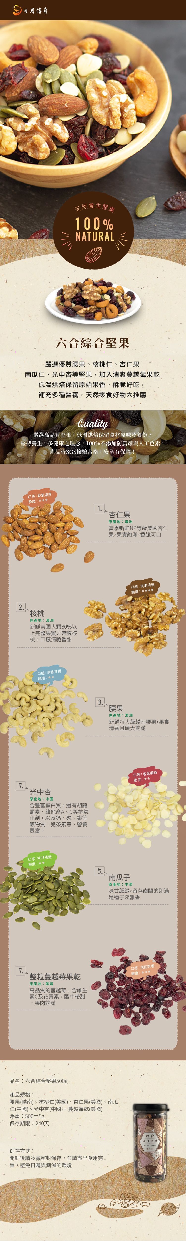 【日月傳奇】六合綜合堅果500G